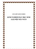 Sáng kiến kinh nghiệm dạy học sinh giải toán