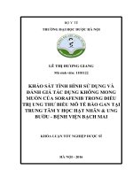 Khảo sát tình hình sử dụng và đánh giá tác dụng không mong muốn của sorafenib trong điều trị ung thư biểu mô tế bào gan tại trung tâm y học hạt nhân  ung bướu   bệnh viện bạch mai 