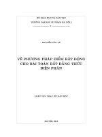 Luận văn về phương pháp điểm bất động cho bài toán bất đẳng thức biến phân 