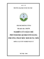 Nghiên cứu bào chế phytosome quercetin bằng phương pháp bốc hơi dung môi