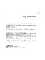 A Dialogue on Monitors