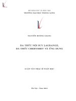 Đa thức nội suy lagrange đa thức chebyshev và ứng dụng 