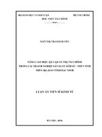 Nâng cao hiệu quả quản trị tài chính trong các doanh nghiệp sản xuất gốm sứ - thủy tinh trên địa bàn tỉnh Bắc Ninh