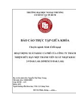 Hoạt động xuất khẩu cà phê của công ty trách nhiệm hữu hạn một thành viên xuất nhập khẩu 2 9 dak lak (simexco dak lak)