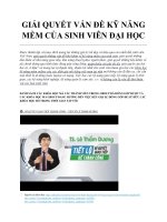 GIẢI QUYẾT vấn đề kỹ NĂNG mềm của SINH VIÊN đại học