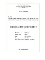 Đánh giá hiện trạng môi trường nước mặt huyện xuân trường  tỉnh nam định và đề xuất các biện pháp bảo vệ 