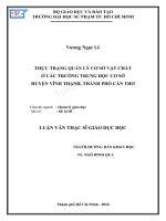 Thực trạng quản lý cơ sở vật chất ở các trường trung học cơ sở huyện vĩnh thạnh, thành phố cần thơ 