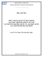 Thực trạng quản lý hoạt động dạy học theo hệ thống tín chỉ tại trường đại học quốc tế   đại học quốc gia thành phố hồ chí minh 