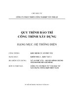 quy trình bảo trì chung cư