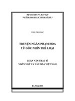 luận văn thạc sĩ Truyện ngắn Phạm Hoa từ góc nhìn thể loại