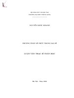 Luận văn thạc sĩ toán  phương pháp số phức trong đại số 