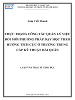 Thực trạng công tác quản lý việc đổi mới phương pháp dạy học theo hướng tích cực ở trường trung cấp kỹ thuật hải quân 