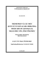 Thành phần và cấu trúc quần xã ve giáp (acari oribatida) thuộc khu du lịch đại lải, thị xã phúc yên, tỉnh vĩnh phúc 