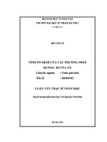 Luận văn tính ổn định của các phương pháp runge  kutta ẩn 