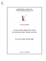 Luận văn thạc sĩ toán sử dụng bổ đề trội chứng minh các bất đẳng thức trong tam giác 