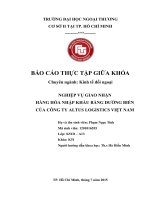 Nghiệp vụ giao nhận hàng hóa nhập khẩu bằng đường biển của công ty altus logistics việt nam