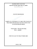 Nghiên cứu cơ sở pháp lý và thực tiễn về hoạt động đổ thải chất nạo vét luồng cảng tại thành phố hải phòng 