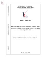 Một số giải pháp tăng cường quản lý hoạt động kiểm soát dân số các vùng biên, đảo và ven biển  giai đoạn 2009 2020 