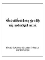 Kiểm tra thiếu sót thường gặp và biện pháp sửa chữa Ngành sản xuất