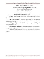 Sáng kiến lồng ghép học tập tiếng anh trong giờ chào cờ 