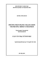 Luận văn thạc sĩ toán học phương pháp spline collocation với phương trình vi tích phân 