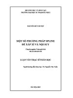 Luận văn thạc sĩ toán học một số phương pháp spline để xấp xỉ và nội suy 