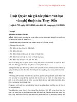 LUẬT QUYỀN TÁC GIẢ TÁC  PHẨM VAN HỌC VÀ NGHỆ THUẬT CỦA THỤY ĐIỂN