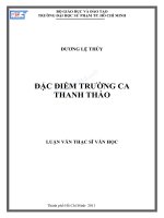 Đặc điểm trường ca thanh thảo 