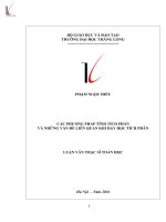 Các phương pháp tính tích phân và những vấn đề liên quan khi dạy học tích phân 