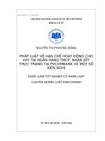 Luận văn tốt nghiệp cử nhân luật kinh tế về pháp luật về hạn chế hoạt động cho vay tại ngân hàng tmcp nhận xét thực trạng tại pvcombank và một số kiến nghị