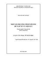 Một số phương pháp spline để xấp xỉ và nội suy (LV01814) 