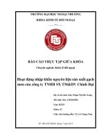 Hoạt động nhập khẩu nguyên liệu sản xuất gạch men của công ty TNHH SX TMDV chính đại