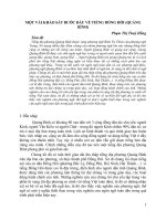 MỘT VÀI KHẢO SÁT BƯỚC ĐẦU VỀ TIẾNG ĐỒNG HỚI