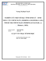 Nghiên cứu một số đặc tính sinh lý – sinh thái cây chùm ngây (moringa oleifera lam ) thuộc họ chùm ngây (moringaceae r br  ex dumort ; 1829) 