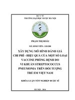 Xây dựng mô hình đánh giá chi phí   hiệu quả của một số loại vaccine phòng bệnh do vi khuẩn streptococus pneumonia trên đối tượng trẻ em việt nam 