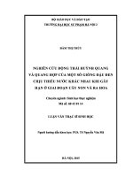 Nghiên cứu động thái huỳnh quang và quang hợp của một số giống đậu đen chịu thiếu nước khác nhau khi gây hạn ở giai đoạn cây non và ra hoa 