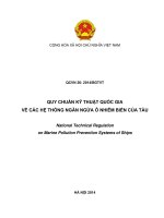 QUY CHUẨN KỸ THUẬT QUỐC GIA VỀ CÁC HỆ THỐNG NGĂN NGỪA Ô NHIỄM BIỂN CỦA TÀU