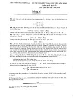 Đề thi OLympic toán sinh viên năm 2015 môn đại số   hội toán học việt nam