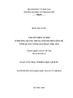 LUẬN VĂN THẠC SĨ  LỊCH SỬ: CHUYỂN BIẾN XÃ HỘI Ở PHƯỜNG QUANG TRUNG (THÀNH PHỐ UÔNG BÍ, TỈNH QUẢNG NINH) GIAI ĐOẠN 1986 2014