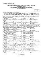 Đề thi khảo sát chất lượng lần 1 năm học 2015 2016 có đáp án môn hóa học 12   trường THPT yên lạc 2 (mã đề thi 132)