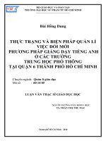 Thực trạng và biện pháp quản lí việc đổi mới phương pháp giảng dạy tiếng anh ở các trường trung học phổ thông tại quận 6 thành phố hồ chí minh
