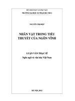 luận văn thạc sĩ nhân vật trong tiểu thuyết của ngôn vĩnh 