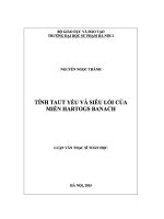 Luận văn thạc sĩ toán học tính Taut yếu và siêu nồi của miền Hartogs Banach