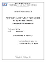 Phát triển dân số và phát triển kinh tế xã hội tỉnh champasac (cộng hòa dân chủ nhân dân lào) 