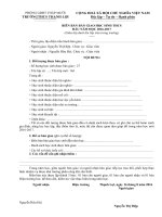 Biên bản bàn giao học sinh đầu năm