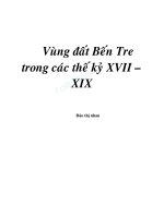 Vùng đất bến tre trong các thế kỷ XVII   XIX 