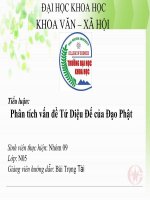 Tiểu luận tôn giáo học đại cương: phân tích vấn đề Tứ diệu đế của Đạo Phật