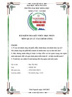 BÀI KIỂM TRA KẾT THÚC HỌC PHẦN ĐẠI HỌC THÁI NGUYÊN:  MÔN QUẢN LÝ TÀI CHÍNH CÔNG