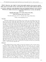 HIỆN TRẠNG, XU THẾ VÀ DỰ BÁO BIẾN ĐỘNG ĐA DẠNG SINH HỌC RẠN SAN HÔ VÙNG VEN BỜ TỪ ĐÀ NẴNG ĐẾN BÌNH THUẬN
