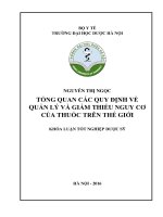 Tổng quan các quy định về quản lý và giảm thiểu nguy cơ của thuốc trên thế giới